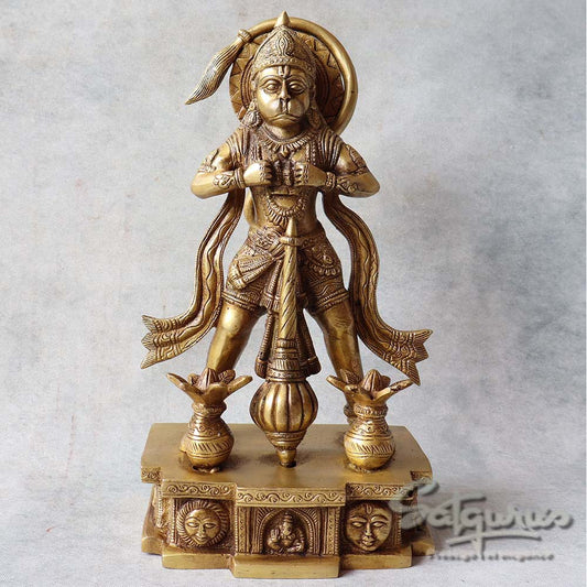 Brass Hanumanji Standing By Satgurus