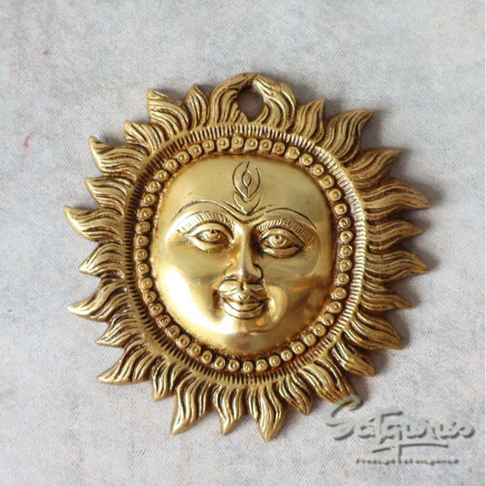 Brass Sun Mask Wall Art Big By Satgurus