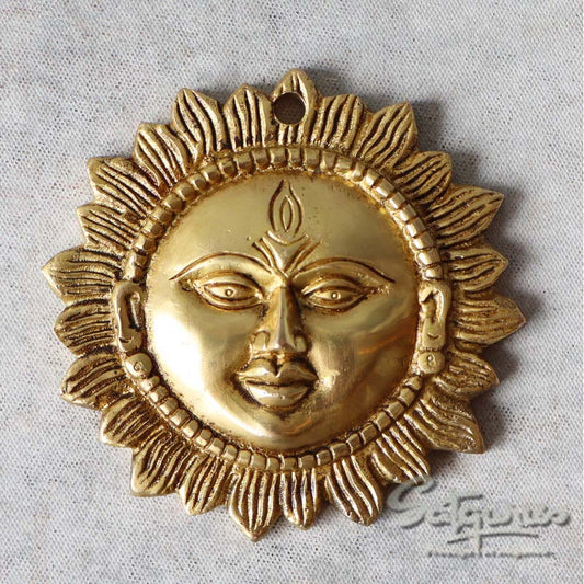 Brass Sun Mask Wall Art Small By Satgurus