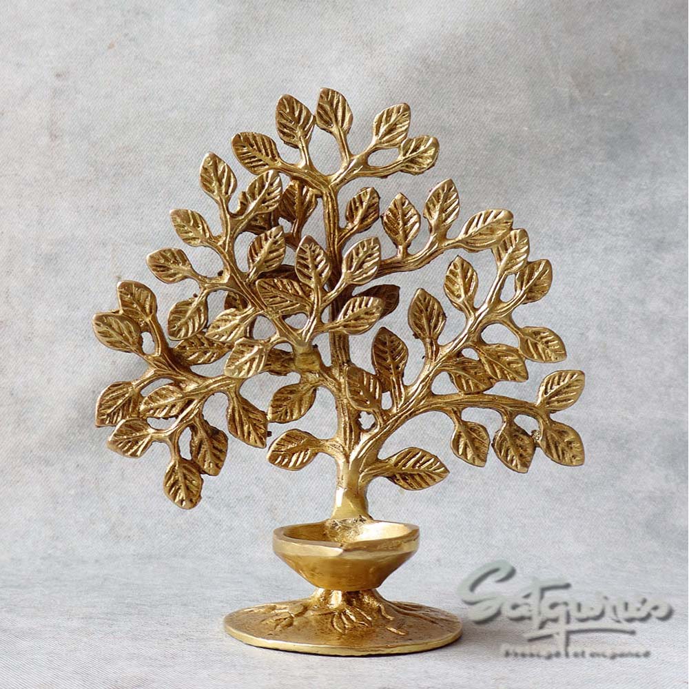 Brass Tree Of Life With Candle Stand By Satgurus