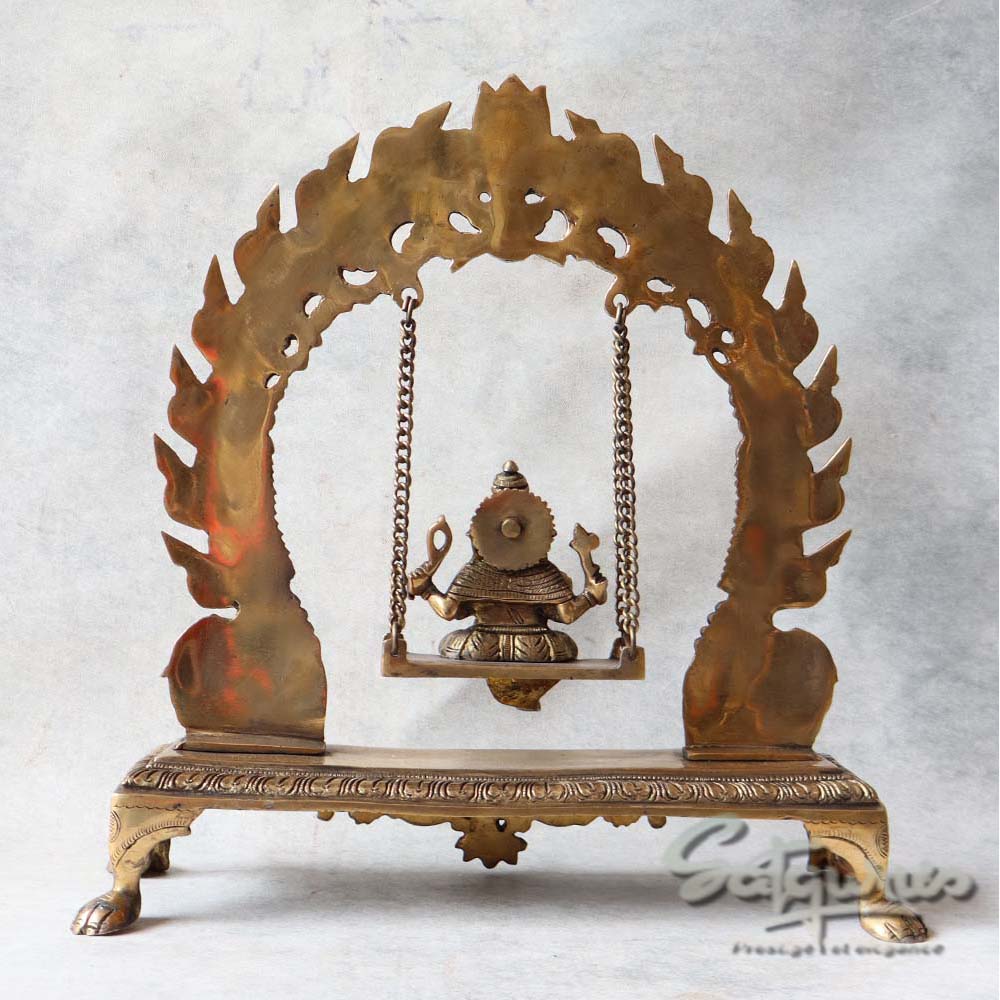 Brass Big Swing Ganesha With Rat Arch By Satgurus