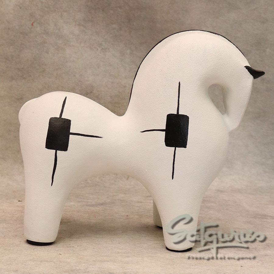 White And Black Horse ( Small ) By Satguru's