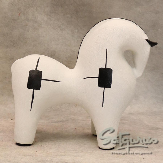 White And Black Horse ( Small ) By Satguru's