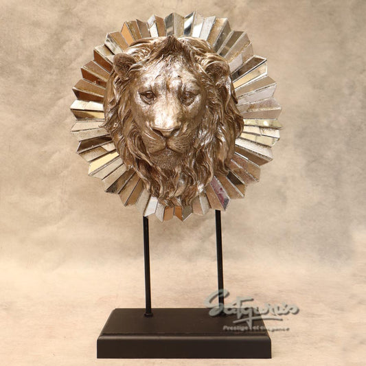Lion Head Sculpture On Stand By Satguru's