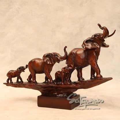 Majestic Elephant Family Showpiece By Satguru's