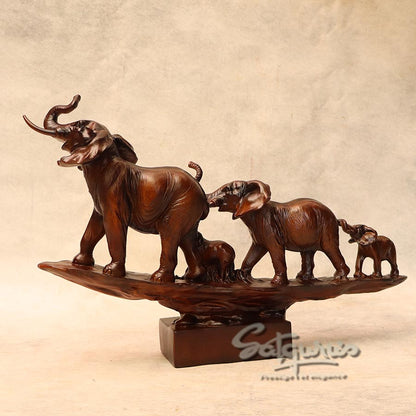 Majestic Elephant Family Showpiece By Satguru's