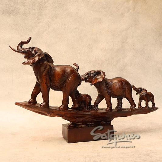 Majestic Elephant Family Showpiece By Satguru's