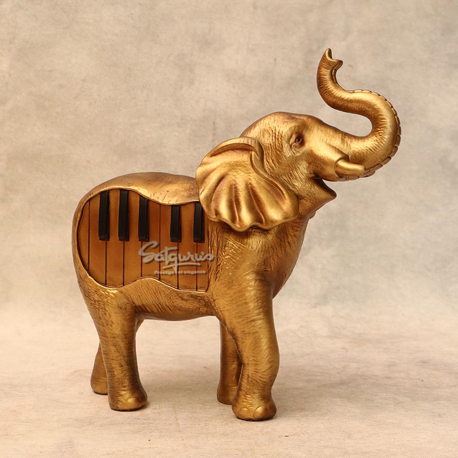 Golden Elephant Piano Keyboard ( Big ) Statue By Satguru's