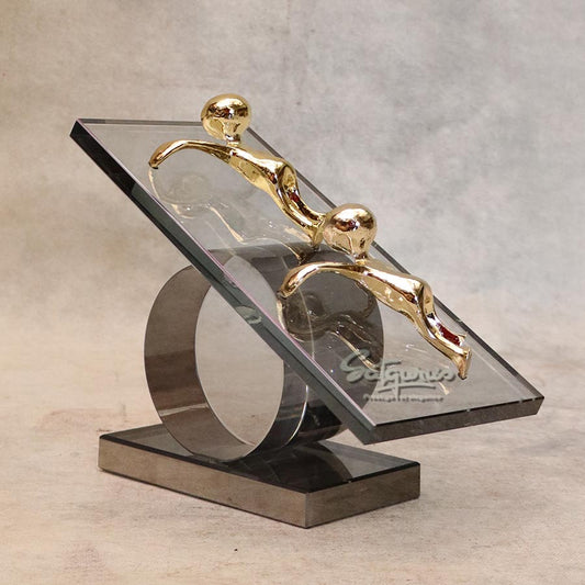 Kinetic Balanace Figure Crystal Sculpture By Satguru's