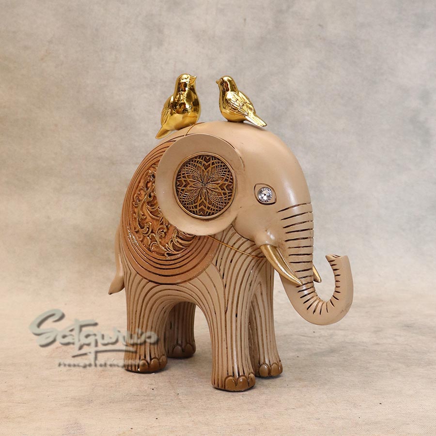 Elephant With Golden Birds By Satguru's