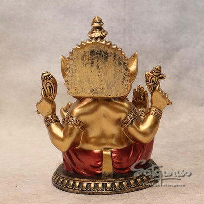 Metallic Finish Seated Ganesha By Satguru's