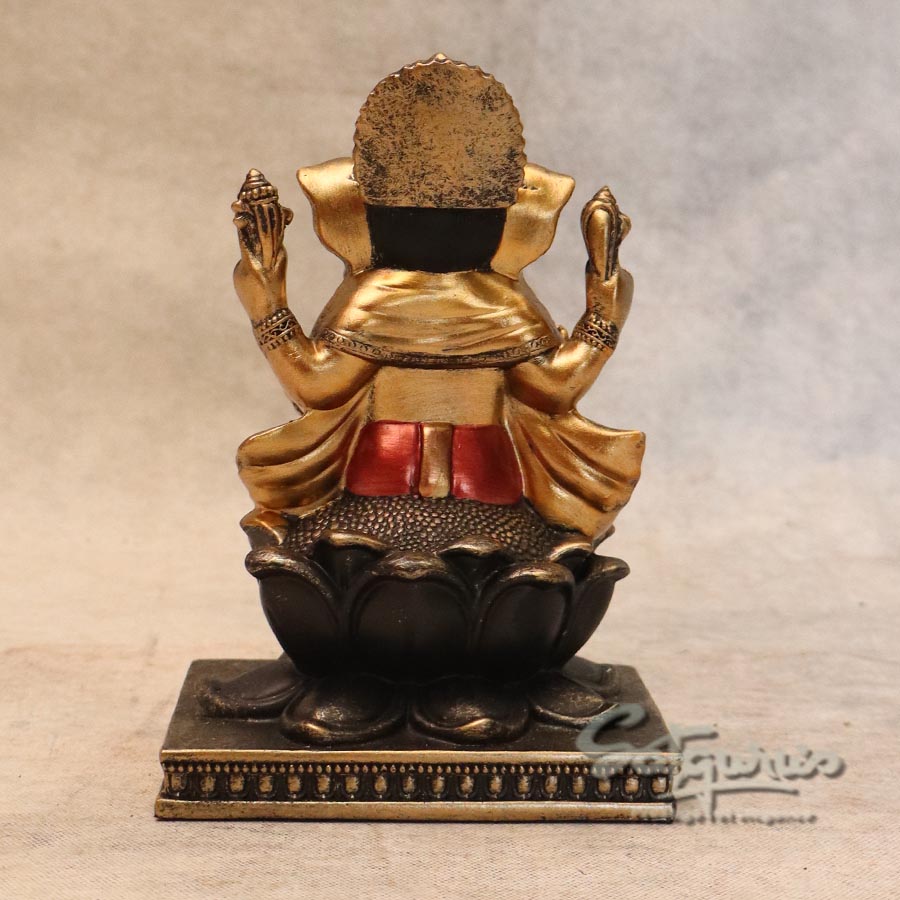 Small Lotus Base Ganesha Metallic By Satguru's