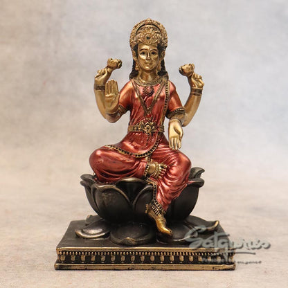 Small Lotus Base Laxmi Metallic Finish By Satguru's