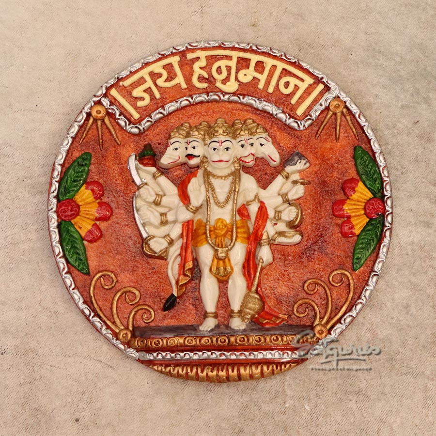 White Panchmukhi Hanuman Wall Art By Satguru's