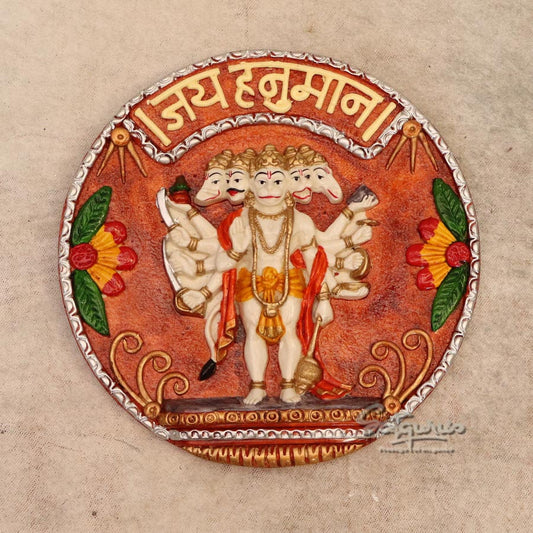 White Panchmukhi Hanuman Wall Art By Satguru's