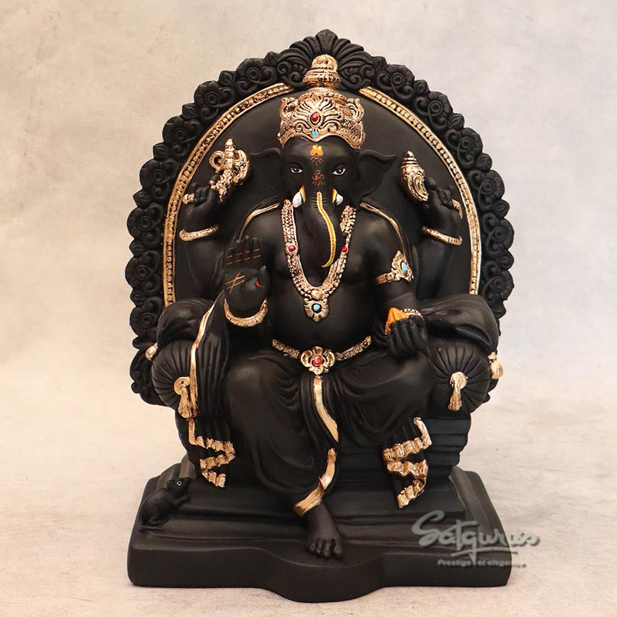 Singhasan Ganesha ( Black ) By Satguru's