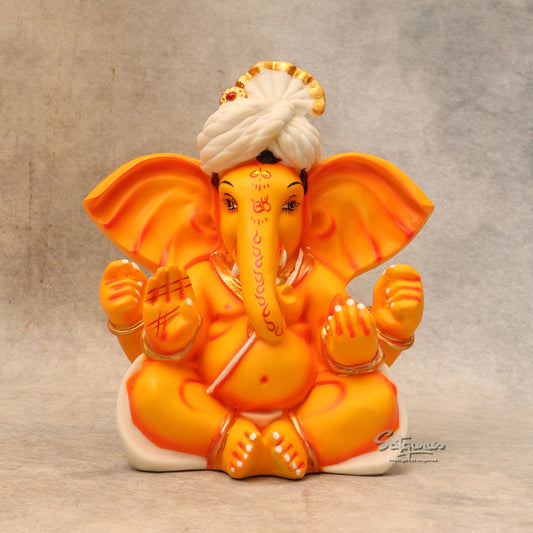 Orange Pagdi Ganesha By Satguru's