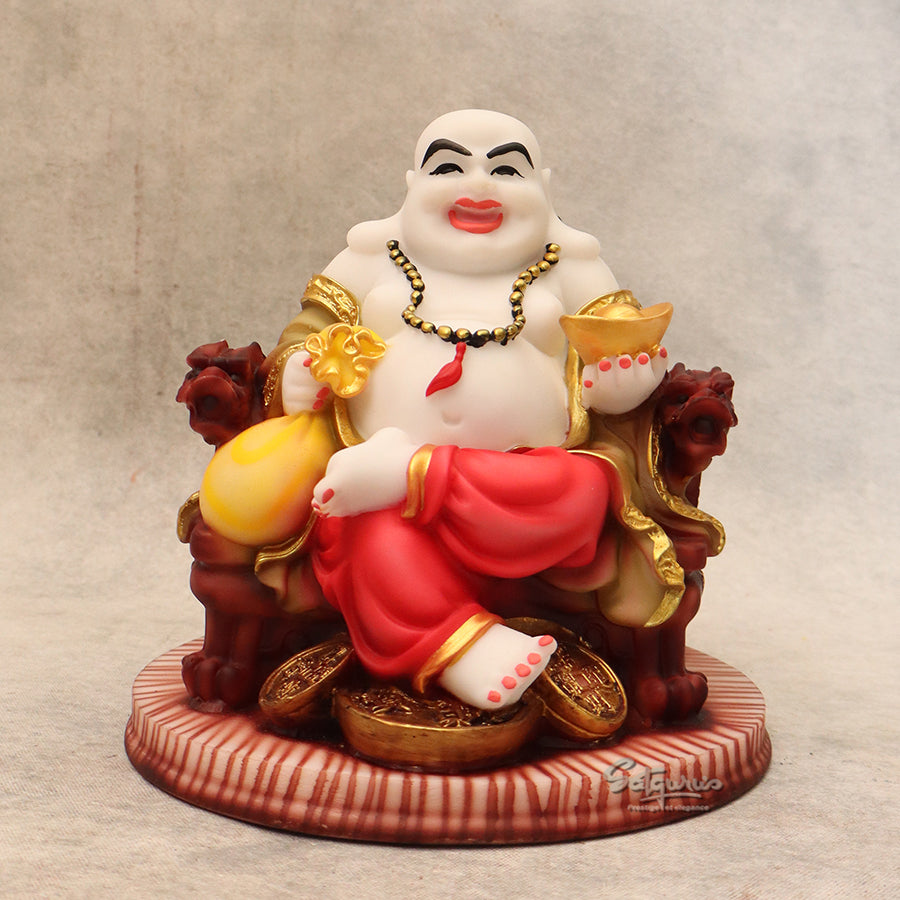 Laughing Buddha Sitting On Chair By Satguru's