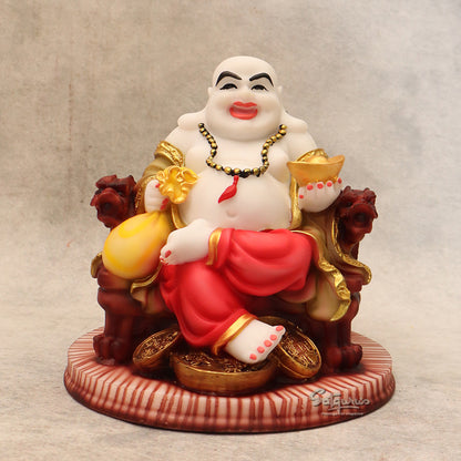 Laughing Buddha Sitting On Chair By Satguru's