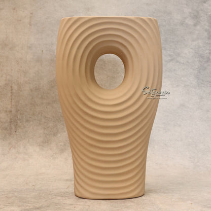 Cement Fin Ceramic Flower Vase By Satguru's