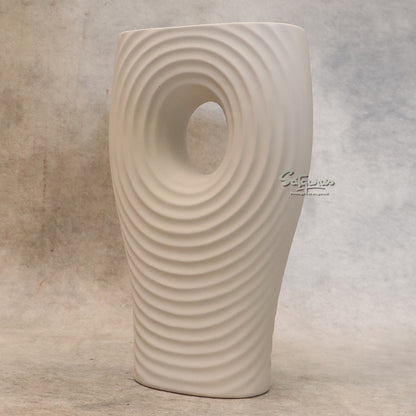 White Ceramic Flower Vase By Satguru's