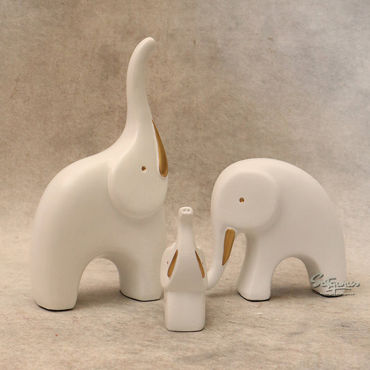 White Elephant Set Of 3 By Satguru's