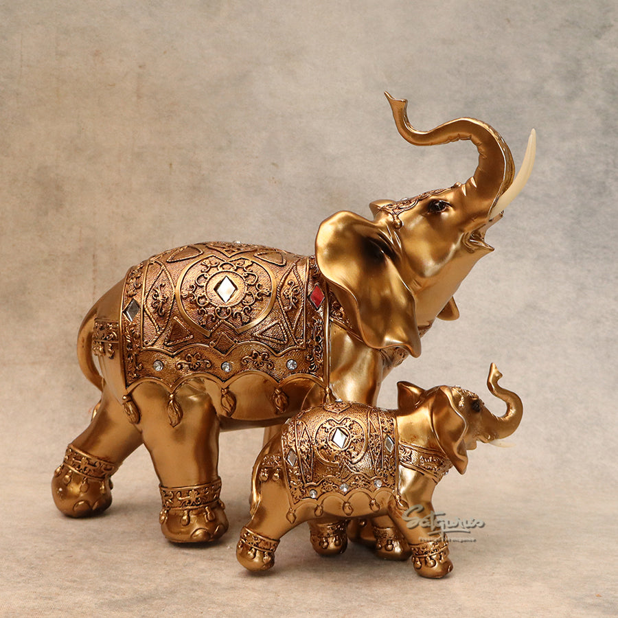 Gold Elephant Family By Satguru's
