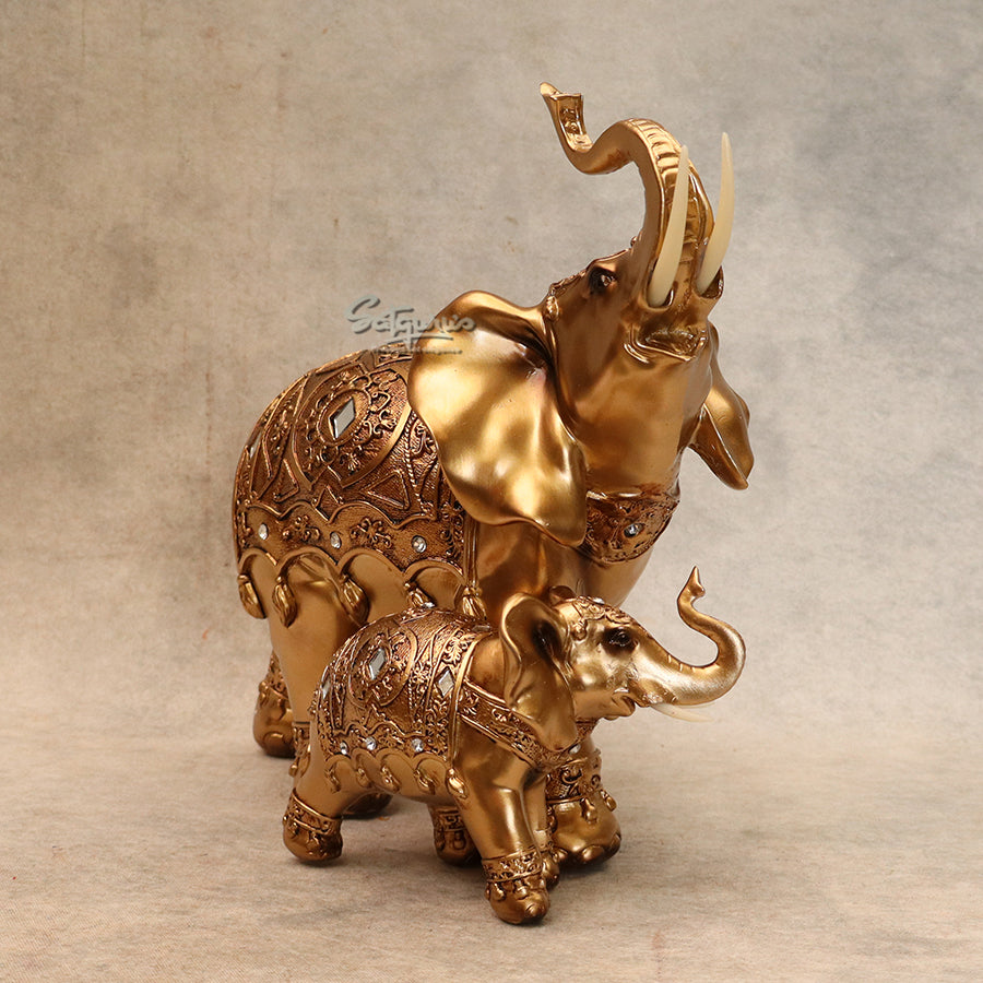 Gold Elephant Family By Satguru's