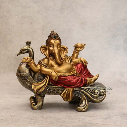 Ganesha On Peacock Singhasan By Satguru's
