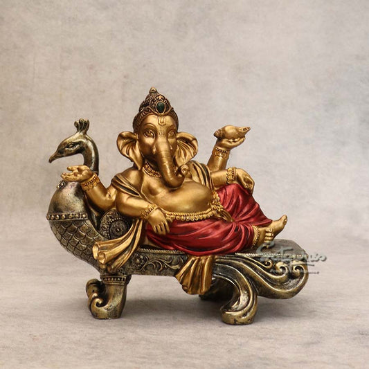 Ganesha On Peacock Singhasan By Satguru's