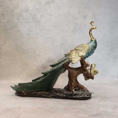 Peacock On Branch ( Gold ) By Satguru's