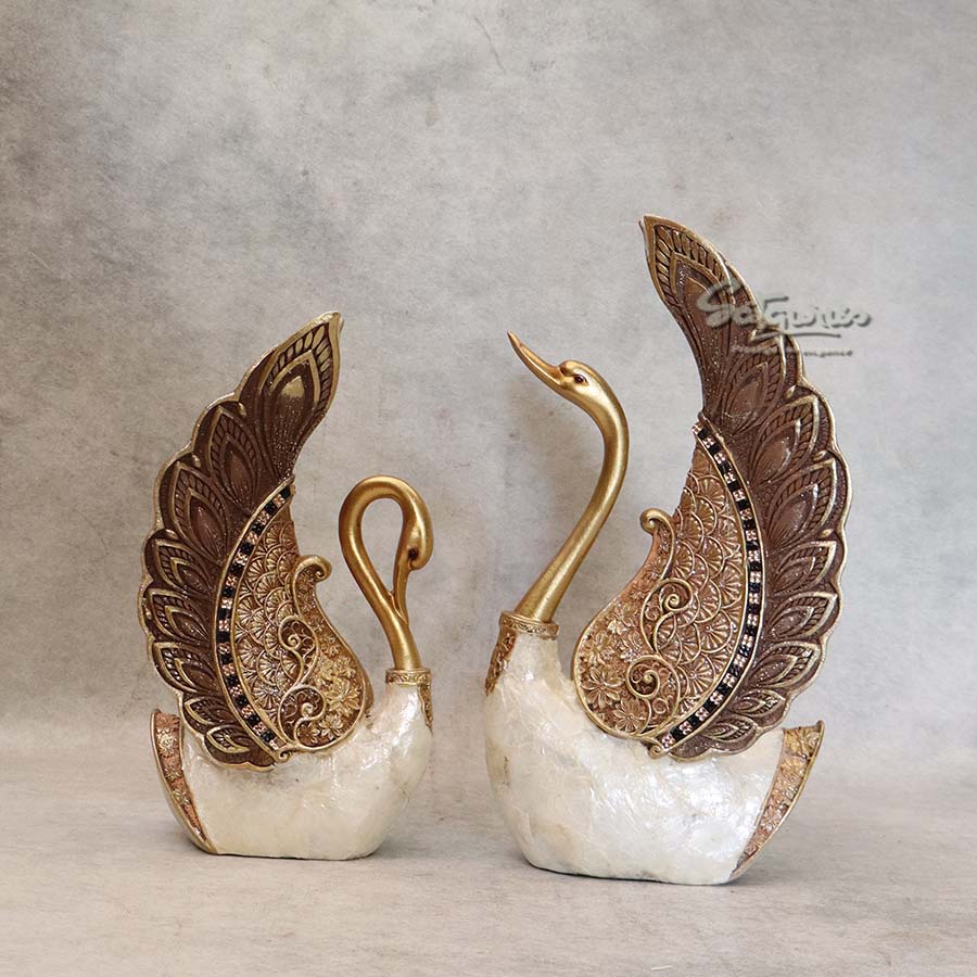 Swan Pair Pearl Finish By Satguru's