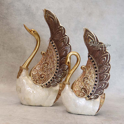 Swan Pair Pearl Finish By Satguru's