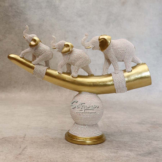 3 Elephant On Tusk ( White Gold ) By Satguru's