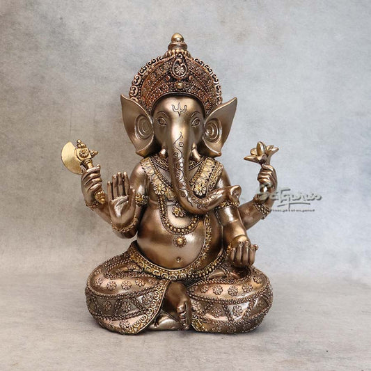 Metallic Crown Ganesha By Satguru's