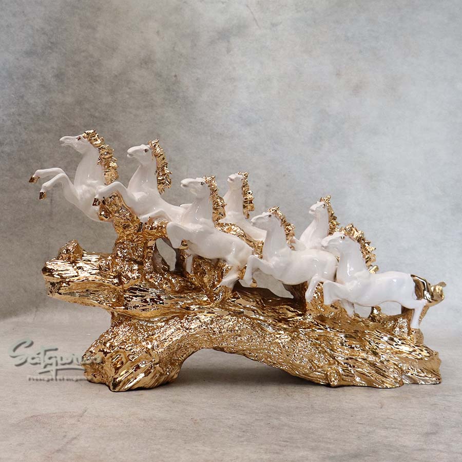 Horse On Base ( Gold & White ) By Satguru's