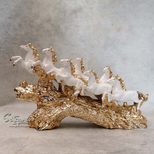 Horse On Base ( Gold & White ) By Satguru's