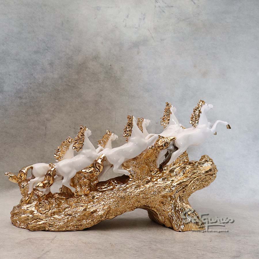 Horse On Base ( Gold & White ) By Satguru's