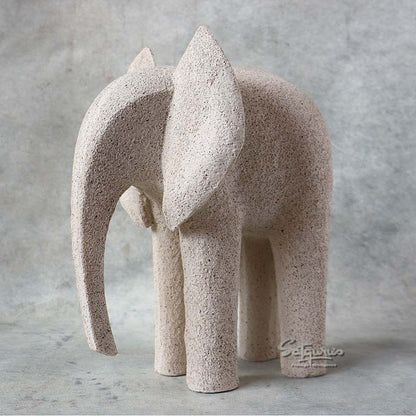 Small Beige Stone Effect Elephant By Satguru's