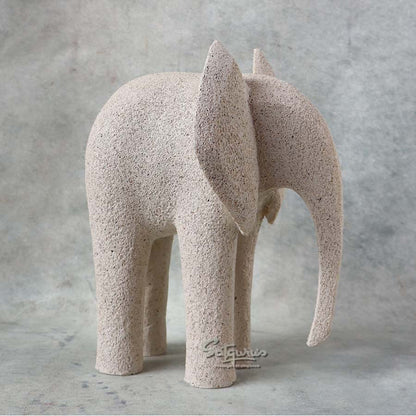Small Beige Stone Effect Elephant By Satguru's