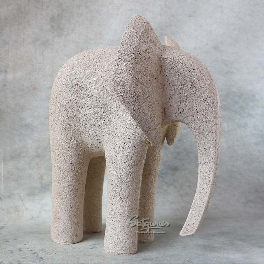 Big Beige Stone Effect Elephant By Satguru's