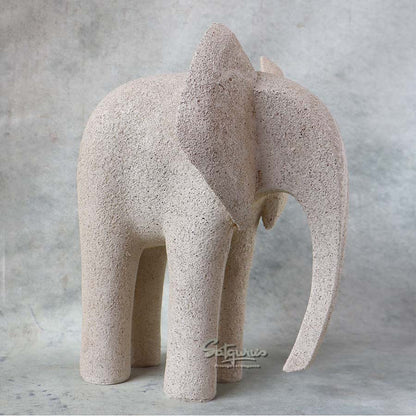 Big Beige Stone Effect Elephant By Satguru's