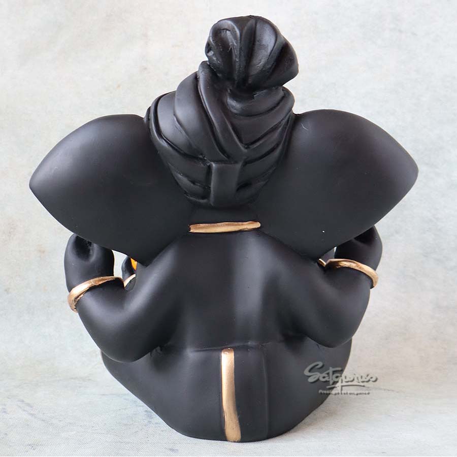 Black Pagdi Ganesha By Satguru's