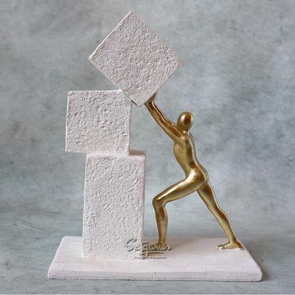 Man Holding Stone Table Décor By Satguru's