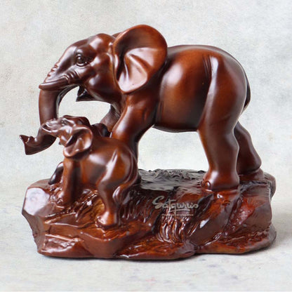 Elephant Mother and Child Sculpture By Satguru's
