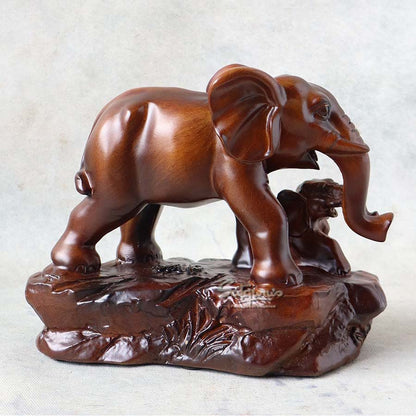Elephant Mother and Child Sculpture By Satguru's
