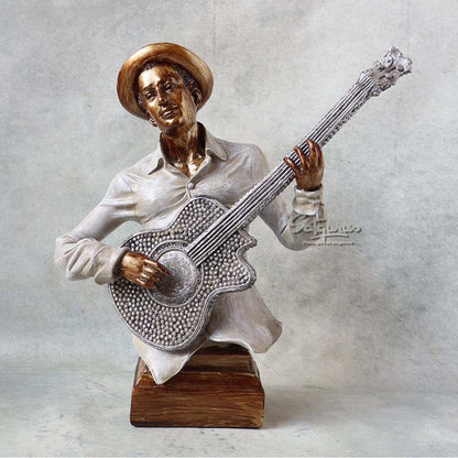Vintage Jazz Guitarist Bust Sculpture By Satguru's