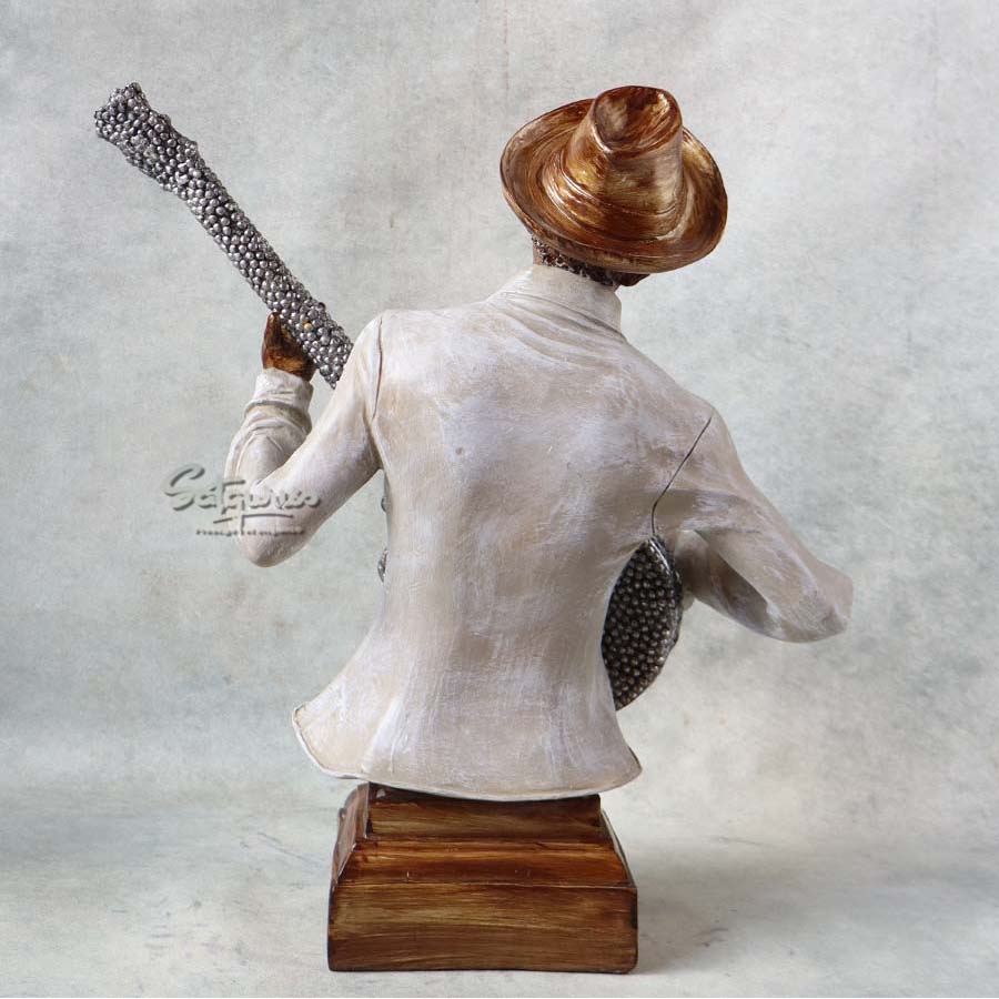 Vintage Jazz Guitarist Bust Sculpture By Satguru's