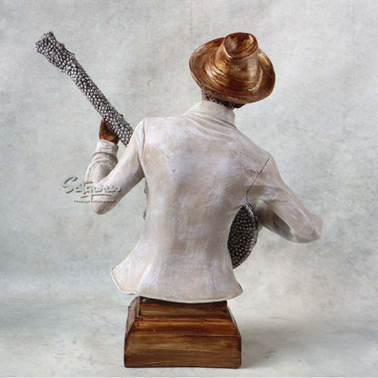 Vintage Jazz Guitarist Bust Sculpture By Satguru's