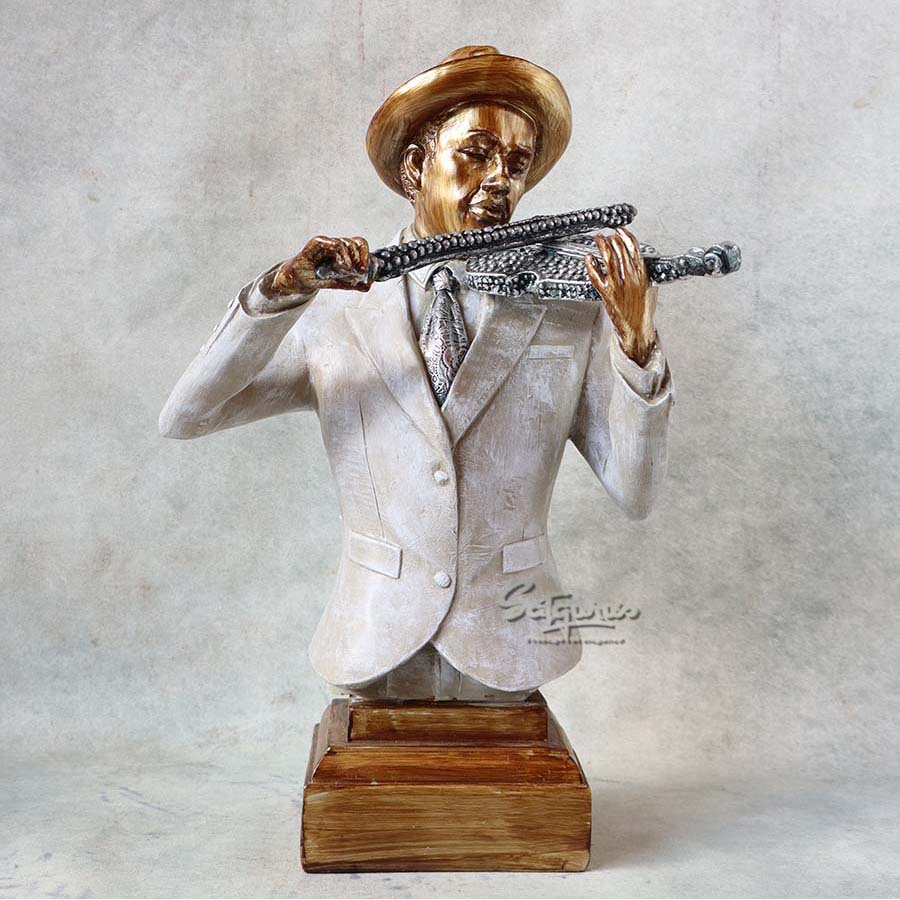 Vintage Male Violinist Bust Sculpture By Satguru's